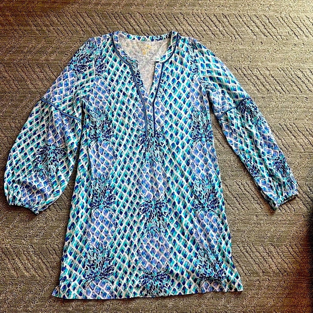 Blue Patterned Women's Top